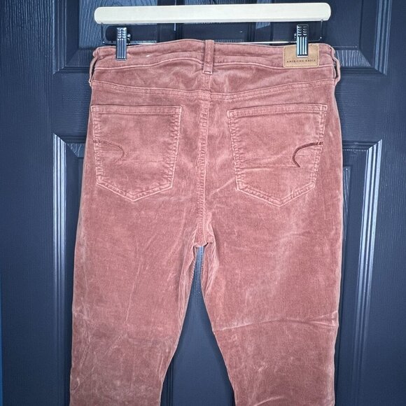 American Eagle Corduroy Pants Super Stretch Skinny Rust Orange Size 8 Short - Picture 3 of 10